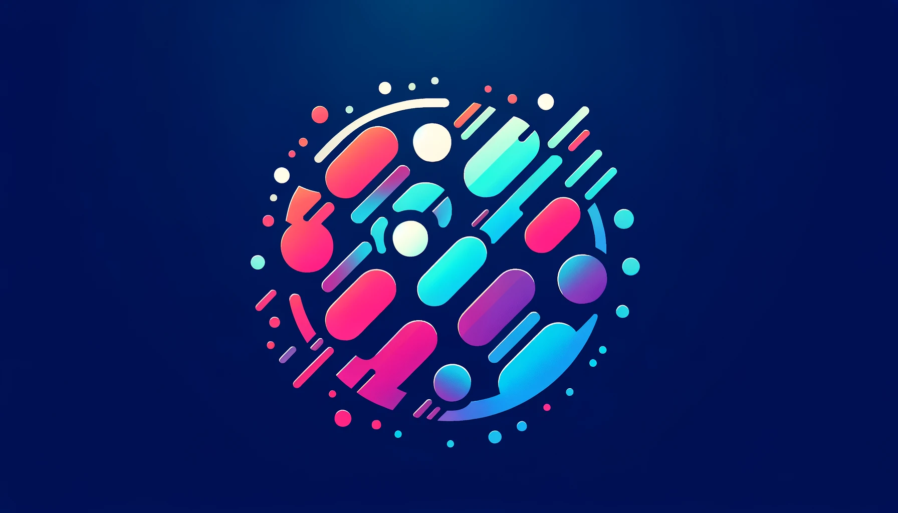 An abstract representation of blockchain innovation featuring interconnected shapes and vibrant colors